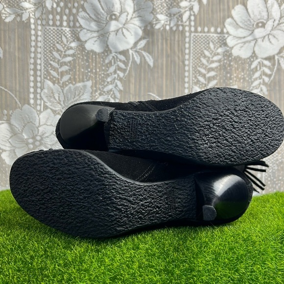 Bronx Vintage Boho Suede Gypsy Moccasins Fringe Tassel Kitten Heel Boots - Picture 9 of 14